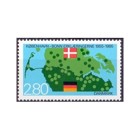 1985. København-Bonn erklæringen. AFA nr. 826 postfrisk  Stemplet FDC