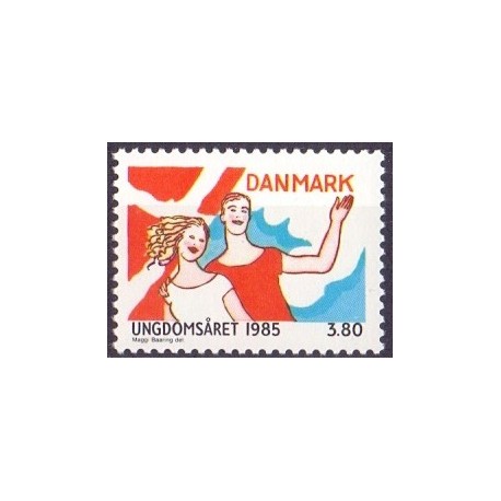 1985. FN's  Inter. Ungdomsår. AFA nr. 828 postfrisk  Stemplet FDC