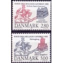 1985. Knud den Hellige. AFA nr. 834-35 postfrisk  Stemplet FDC