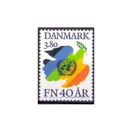 1985. FN 40-års jubilæum. AFA nr. 841 postfrisk   Stemplet FDC
