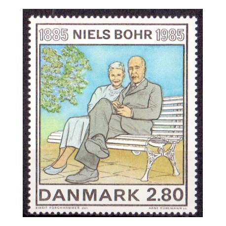 1985. Niels Bohr. AFA nr. 842 postfrisk  Stemplet FDC