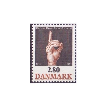 1985. Døves Landsforbund. AFA nr. 844 postfrisk    Stemplet FDC