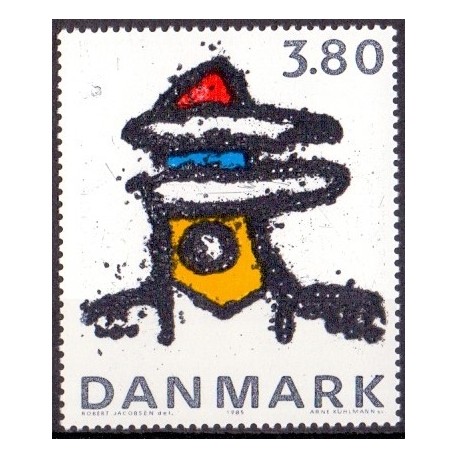 1985. Kunst af Robert jacobsen. AFA nr. 846 postfrisk   Stemplet FDC