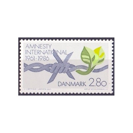 1986. Amnesty International. AFA nr. 850 postfrisk    Stemplet FDC