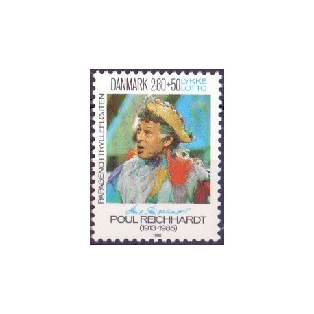1986. Poul Reichhardt. AFA nr. 851 postfrisk    Stemplet FDC