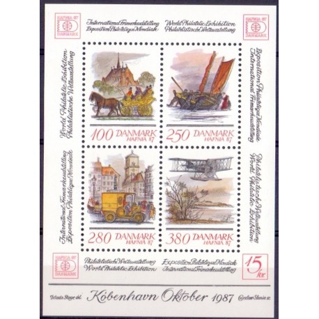 1986. Hafnia 87 Blok II. AFA nr. 852 postfrisk  Stemplet FDC