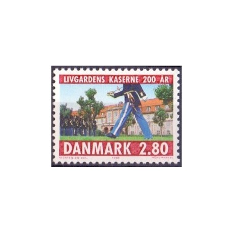 1986. Livgardens kaserne. AFA nr. 854 postfrisk  Stemplet FDC