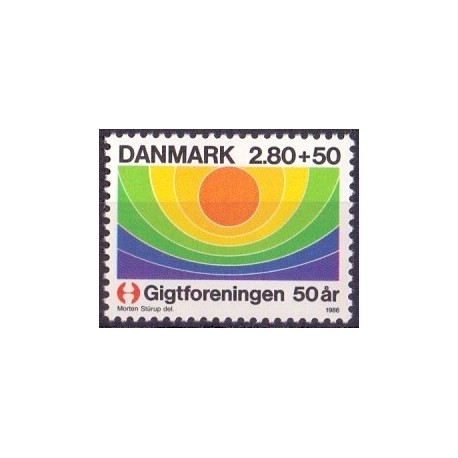 1986. Gigtforeningen 50 år. AFA nr. 855 postfrisk  Stemplet FDC