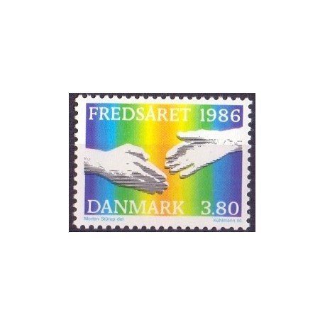 1986. International fredsår. AFA nr. 857 postfrisk  Stemplet FDC