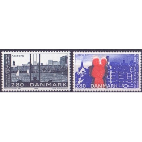 1986. Fællesnordisk udgave. AFA nr. 859-60 postfrisk  Stemplet FDC