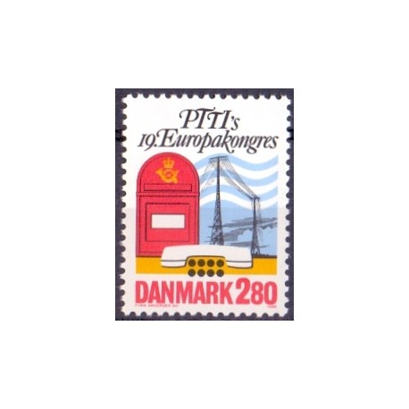 1986. PTTI's Europakongres. AFA nr. 863 postfrisk  Stemplet FDC