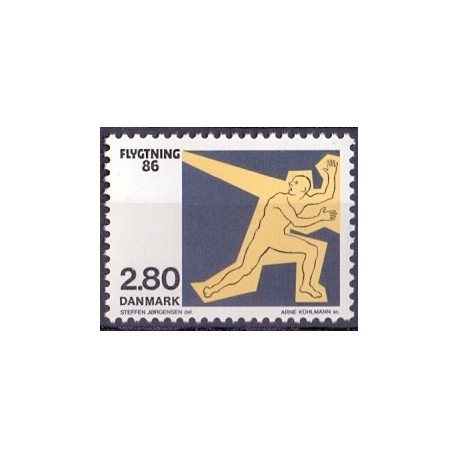 1986. Flygtning 86. AFA nr. 872 postfrisk   Stemplet FDC