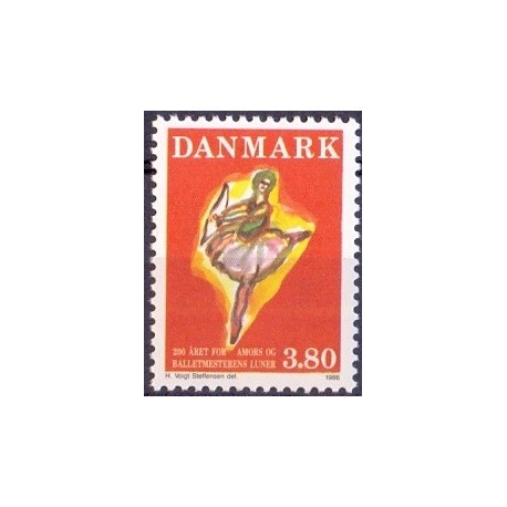 1986. Amor og balletmesteren. AFA nr. 873 postfrisk   Stemplet FDC