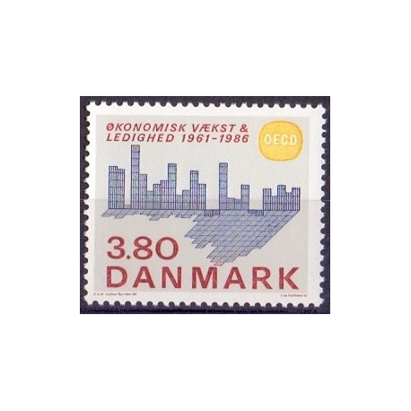 1986. OECD 25 år. AFA nr. 875 postfrisk   Stemplet FDC