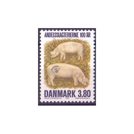 1987. Andersslagteri 100 år. AFA nr. 886 postfrisk  Stemplet FDC
