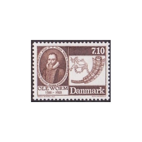 1988. Ole Worm. AFA nr. 905 postfrisk   Stemplet FDC