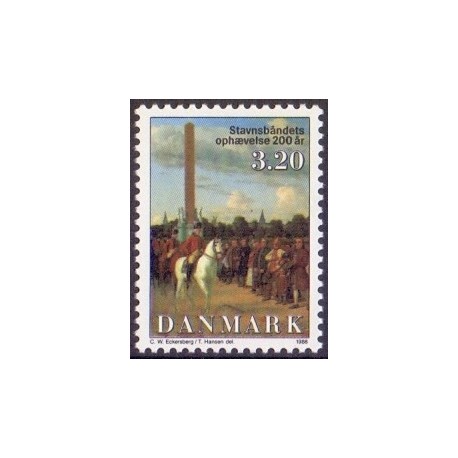 1988. Stavnsbåndets ophævelse. AFA nr. 910 postfrisk  Stemplet FDC