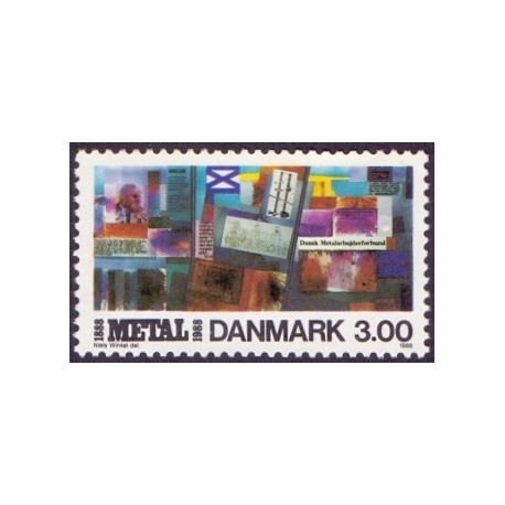 1988. Dansk Metal 100 år. AFA nr. 915 postfrisk    Stemplet FDC