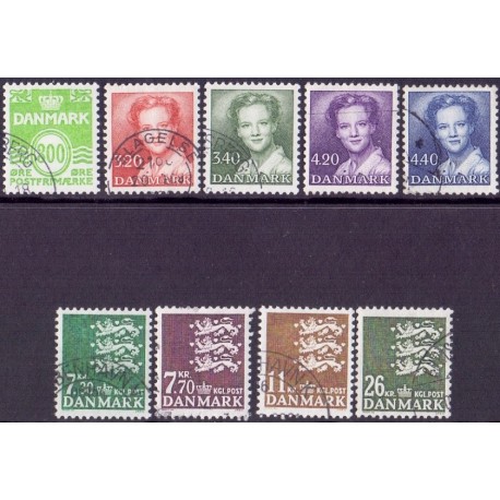 1989. Suppleringsværdier. AFA nr. 923-31 postfrisk  Stemplet FDC
