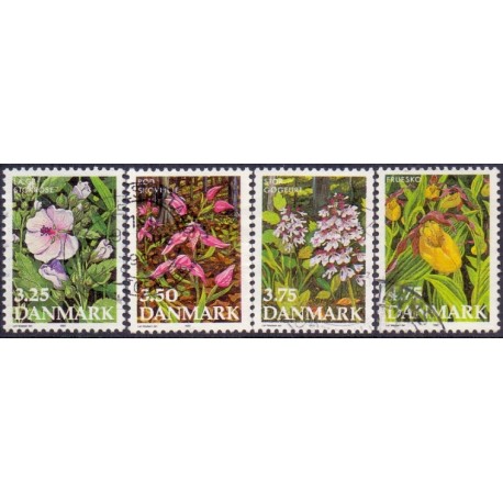 1990. Dansk flora. AFA nr. 970-73 postfrisk    Stemplet FDC