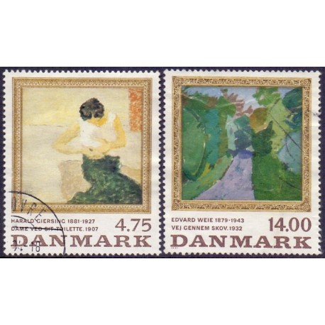 1991. Malerifrimærker AFA nr. 1005-06 postfrisk         Stemplet FDC