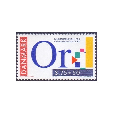 1992. Ordblindesagen 50 år.  AFA nr. 1025 postfrisk           Stemplet FDC