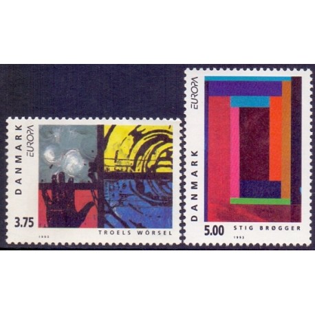 1993. Europamærker / CEPT.  AFA nr. 1041-42 postfrisk      Stemplet FDC