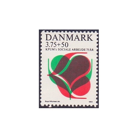 1993. KFUM. AFA nr. 1052 postfrisk      Stemplet FDC