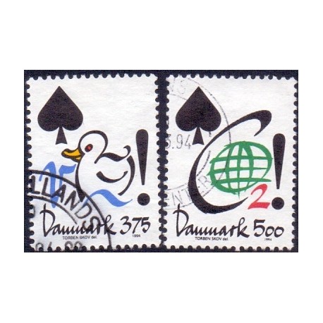 1994. Aktuelle emner. AFA nr. 1060-61 postfrisk    Stemplet FDC