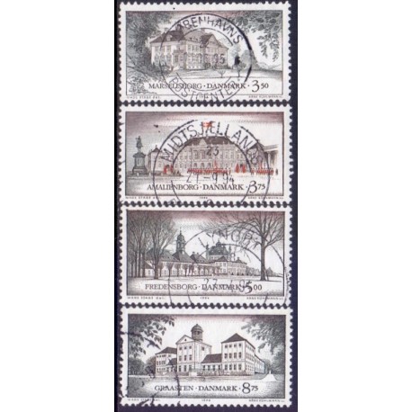 1994. Danske slotte. AFA nr. 1062-65 postfrisk     Stemplet FDC