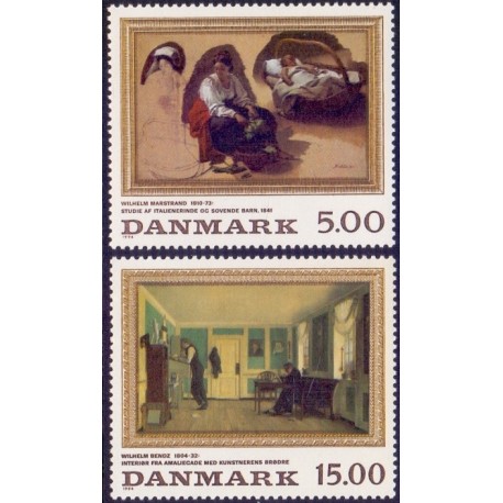 1994. Malerifrimærker. AFA nr. 1081-82  postfrisk  Stemplet FDC