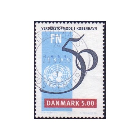 1995. FN's 50-års jubilæum. AFA nr. 1085  postfrisk     Stemplet FDC