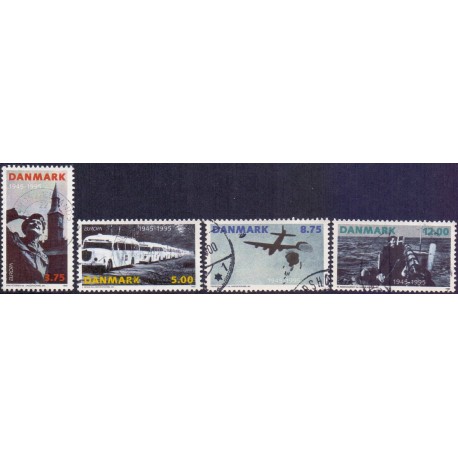 1995. 50-året for befrielsen. AFA nr. 1091-94  postfrisk      Stemplet FDC