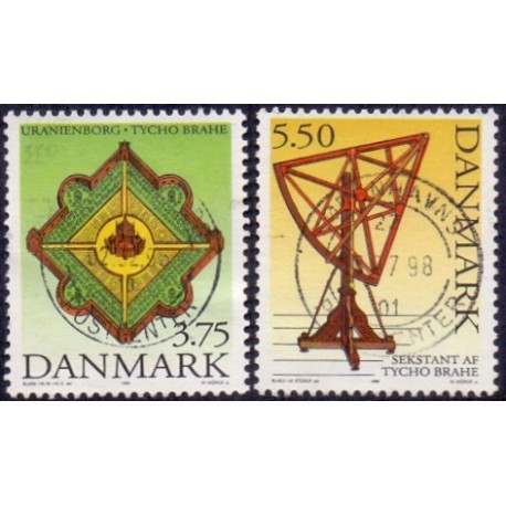 1995. Tycho Brahe. AFA nr. 1101-02  postfrisk      Stemplet FDC