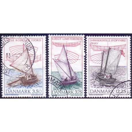 1996. Danske træjoller. AFA nr. 1119-21  postfrisk        Stemplet FDC