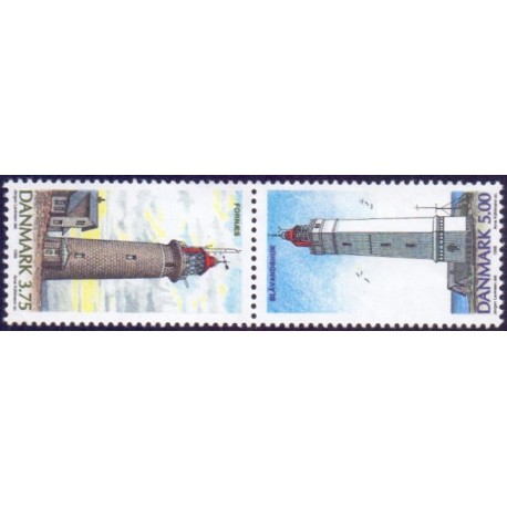 1996. Danske fyrtårne. AFA nr. 1124-25  Tête Bêche parstykke postfrisk      Stemplet FDC