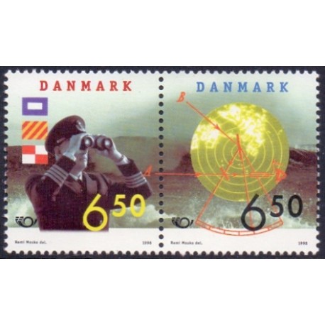1998. Nordenfrimærker. AFA nr. 1181-82 i parstykke postfrisk     Stemplet FDC