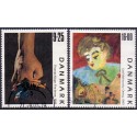 1999. Frimærkekunst. AFA nr. 1218-19 postfrisk     Stemplet FDC
