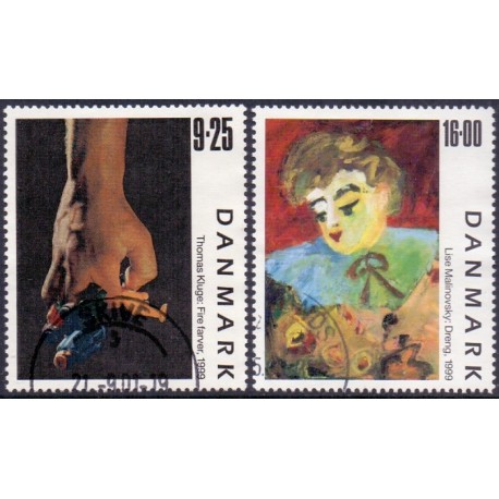 1999. Frimærkekunst. AFA nr. 1218-19 postfrisk     Stemplet FDC