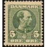 1905-06. Chr. IX, 5 Øre, AFA nr. 52, postfrisk   Ubrugt Stemplet FDC