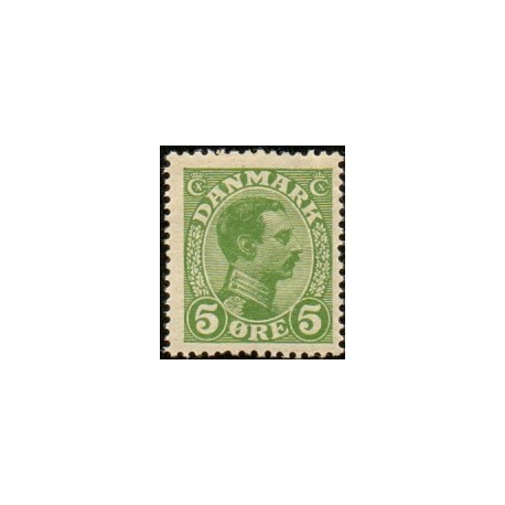 1913.  Chr X. 5 Øre,  AFA nr. 68, postfrisk  Ubrugt Stemplet FDC