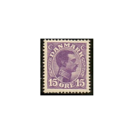 1913.  Chr X. 15 Øre,  AFA nr. 70, postfrisk    Ubrugt Stemplet FDC