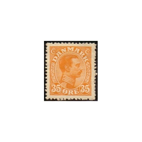 1913.  Chr X. 35 Øre,  AFA nr. 73, postfrisk  Ubrugt Stemplet FDC