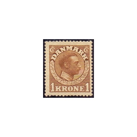 1913.  Chr X. 1 kr.  AFA nr. 75, postfrisk  Ubrugt Stemplet FDC