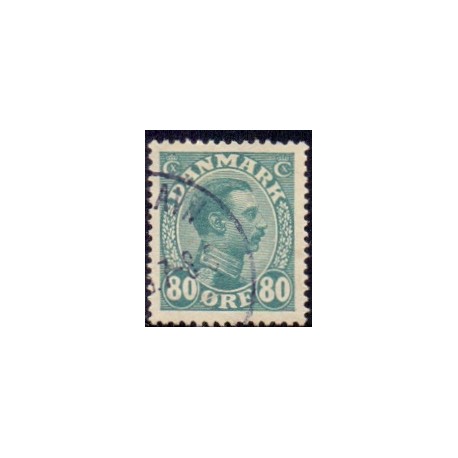 1915. Chr. X 80 Øre, AFA nr. 84, postfrisk Ubrugt Stemplet FDC