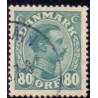 1915. Chr. X 80 Øre, AFA nr. 84, postfrisk Ubrugt Stemplet FDC