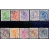 1913.  Chr X. 5 Øre-2 kr.  AFA nr. 68-76, stemplet  Ubrugt Stemplet FDC