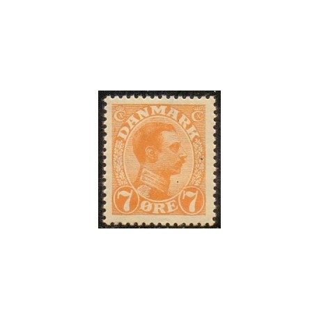 1918-20. Chr. X. 7 Øre, AFA nr. 98 postfrisk   Ubrugt Stemplet FDC