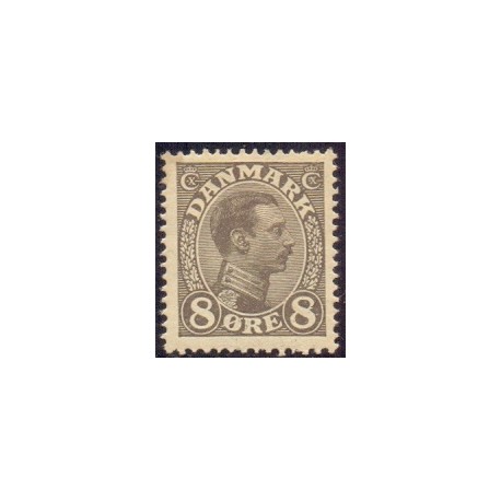 1918-20. Chr. X. 8 Øre, AFA nr. 99 postfrisk   Ubrugt Stemplet FDC