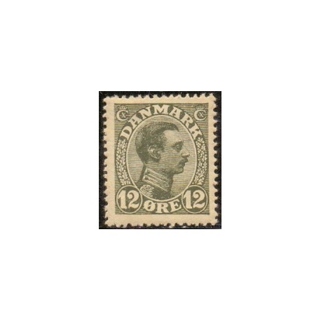 1918-20. Chr. X. 12 Øre, AFA nr. 100 postfrisk  Ubrugt Stemplet FDC